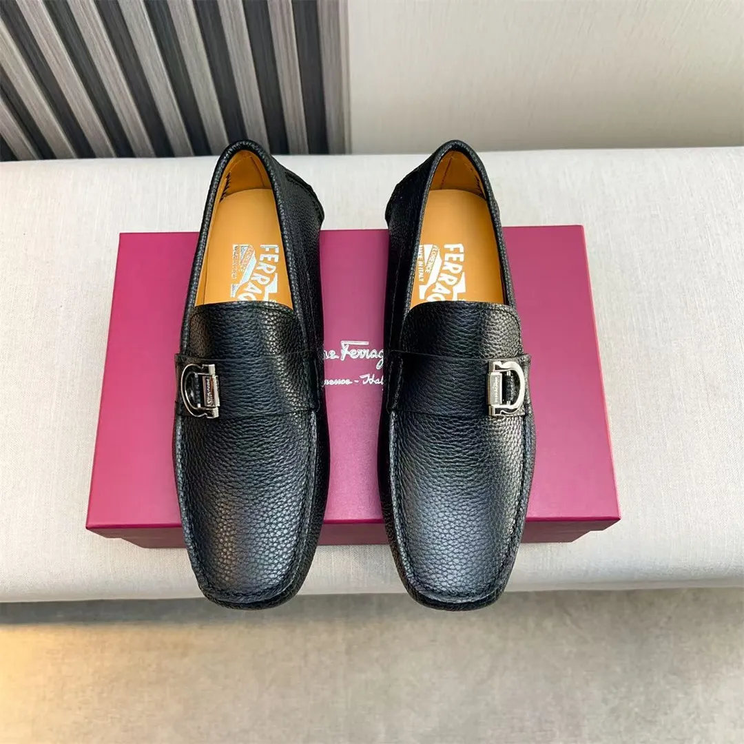 Men's shoes 💰560 Ferragamo new high-end quality 🔥 black cowhide ➕ cowhide lining size 38-45